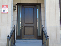 Wide 2 Panel Cherry Mastergrain with Frosted Sidelites